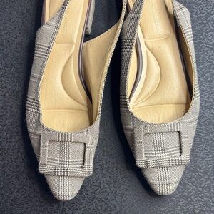 Elegant Plaid Slingback Flats